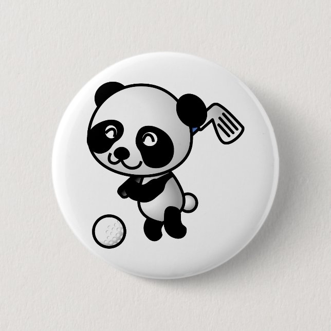 Golf Playing Panda Button (Front)