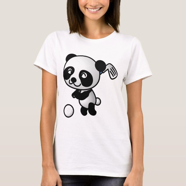 Golf Playing Panda T-Shirt (Front)