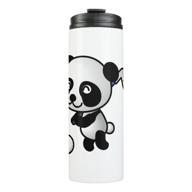 Golf Playing Panda Thermal Tumbler (Front)