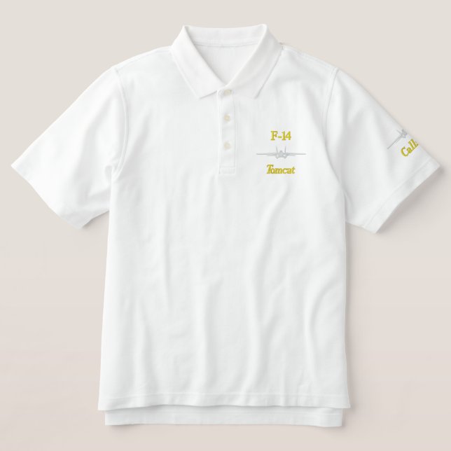 Golf Polo W/F-14 and Call Sign (Design Front)