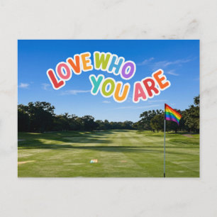 Golf Pride on golf course rainbow themed Postcard