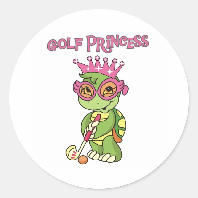 Golf Princess Classic Round Sticker (Front)