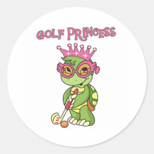 Golf Princess Classic Round Sticker
