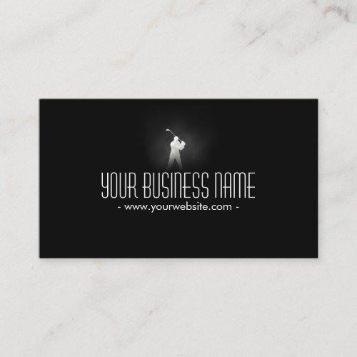 Classy Dark Golf Pro Business Card