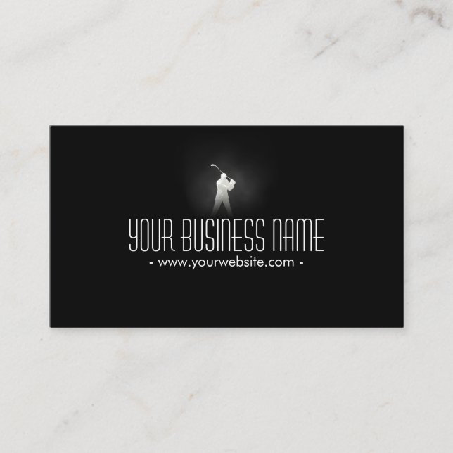 Golf Pro Professional Classy Dark Business Card (Front)