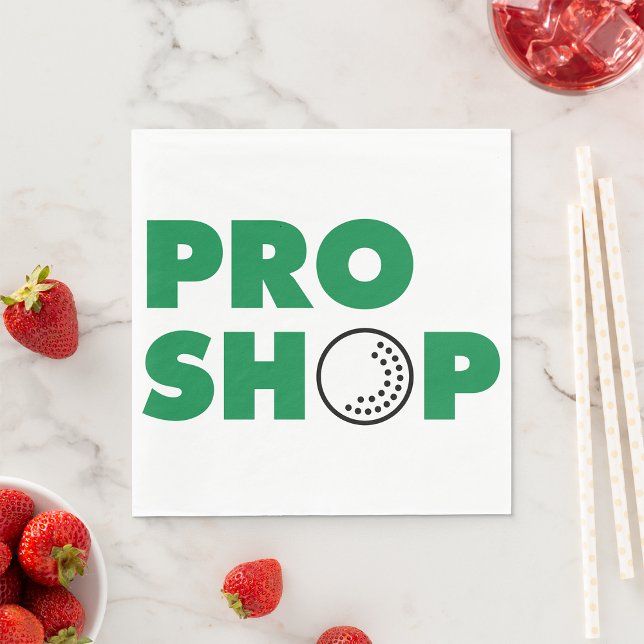 Golf Pro Shop Sign Paper Napkins (Creator Uploaded)