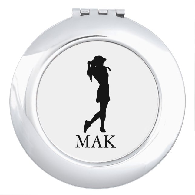 Golf Pro Woman stylish personalized custom Compact Mirror (Front)