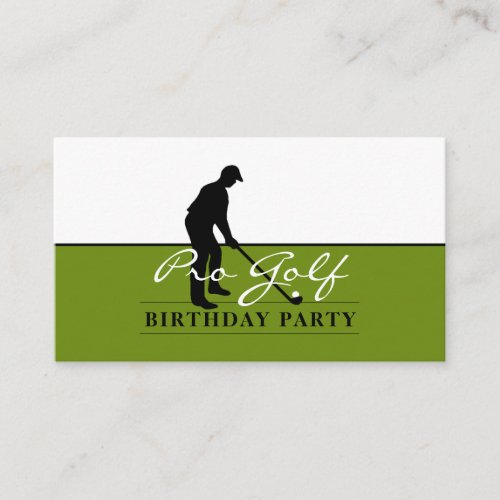 Golf Professional Birthday Party Ticket Enclosure Card