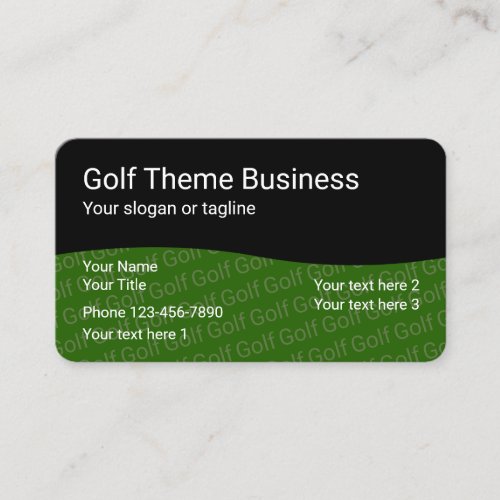 Golf Professional Business Cards