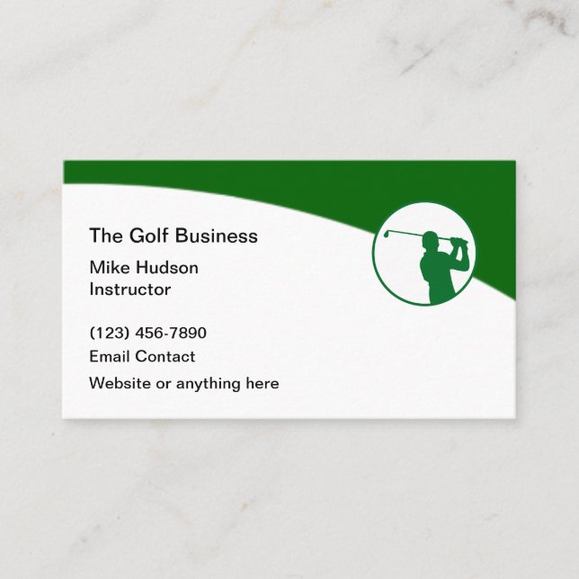 Golf Professional Modern Business Cards (Front)