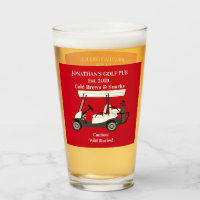 Golf Pub Golf Cart Beer & Snacks Wild Stories Pint Glass