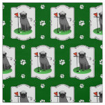 Golf Pug Playing Golf (black) Cute Dog Funny Fabric
