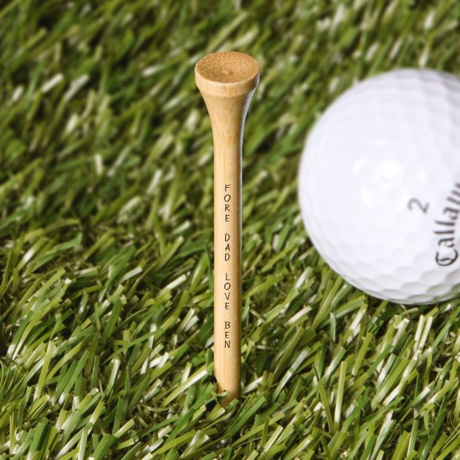 Golf Pun Fore Dad From Child Name Golf Tees (Grass)