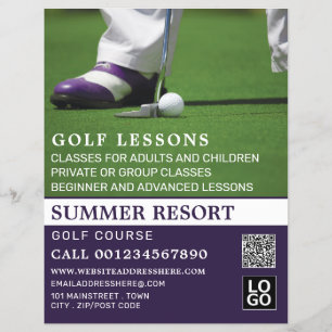 Golf Putt, GoIf Lesson Advertising Flyer