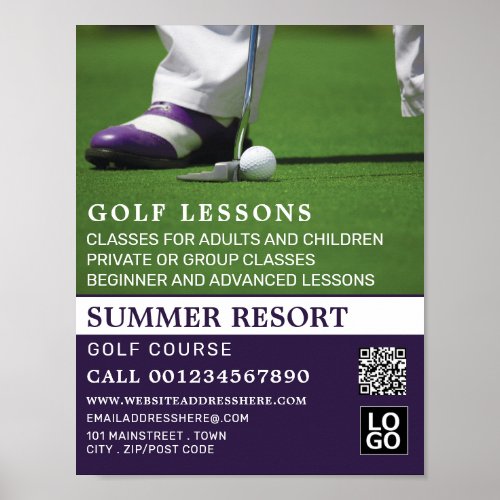 Golf Putt GoIf Lesson Advertising Poster