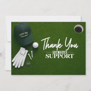 Golf Putting Green Flat Lay  Thank You Card