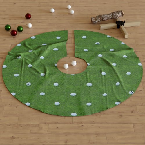 Golf Putting Green Monogram Christmas Tree Skirt