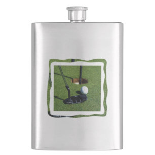 Golf Putting The Green , Classic Hip Flask