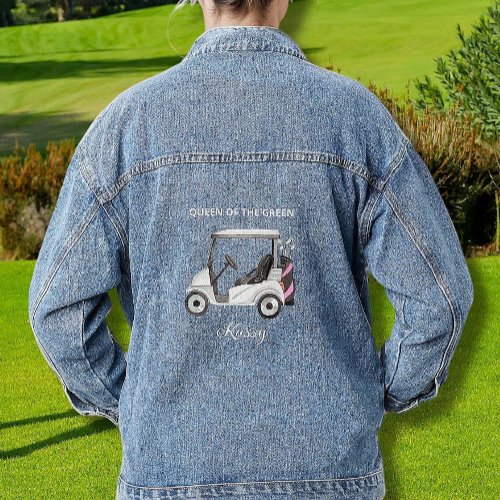 Golf Queen Cart Clubs Name Denim Jacket