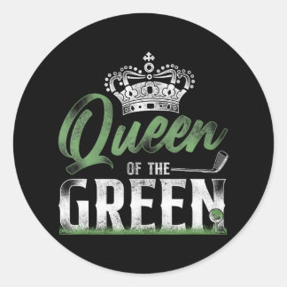 Golf Queen Crown Queen Of The Green Classic Round Sticker