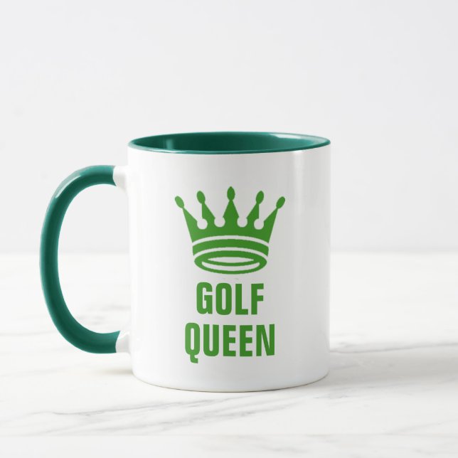 Golf Queen Funny Positive Message Golf Gift Mug (Left)