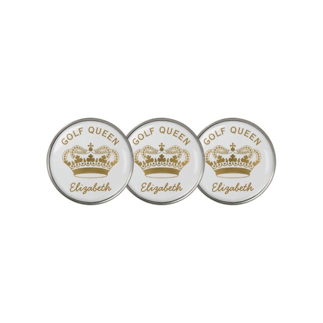 Golf Queen Gold Crown Golf Ball Marker (3 Up)