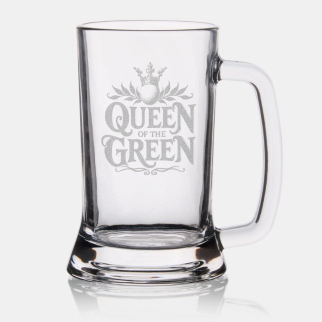 Golf Queen Of The Green Elegant Gift Etched Stein (Glassware)
