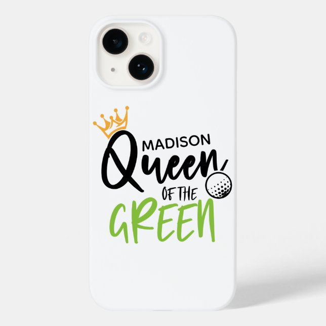 Golf Queen Of The Green Funny Modern Personalized Case-Mate iPhone Case (Back)