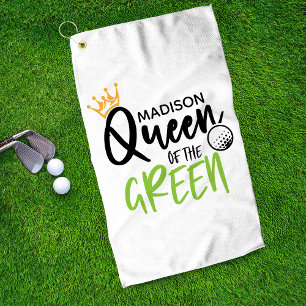 Golf Queen Of The Green Funny Modern Personalized Golf Towel