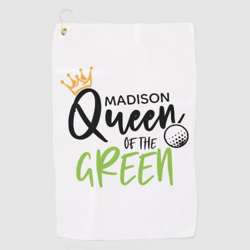 Golf Queen Of The Green Funny Modern Personalized Golf Towel