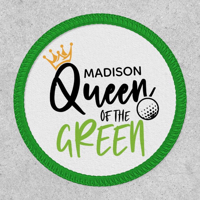Golf Queen Of The Green Funny Modern Personalized Patch (Front)