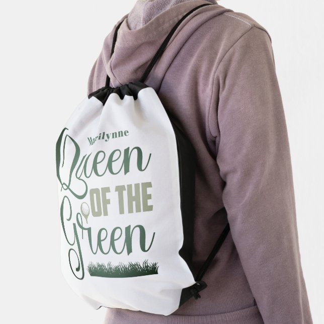 Golf Queen Of The Green Personalized Drawstring Bag (Insitu)