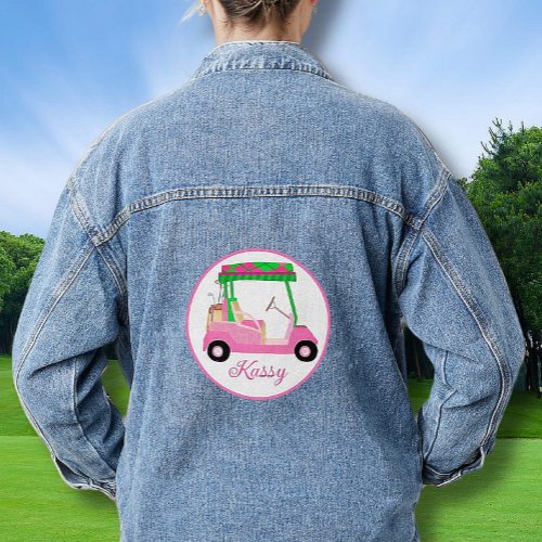 Golf Queen Pink Cart Name Denim Jacket