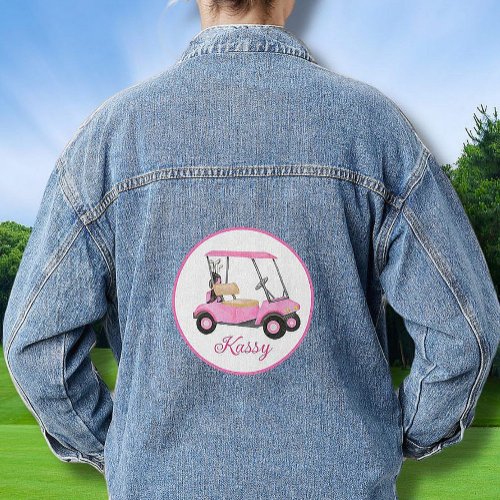 Golf Queen Pink Cart Name Denim Jacket