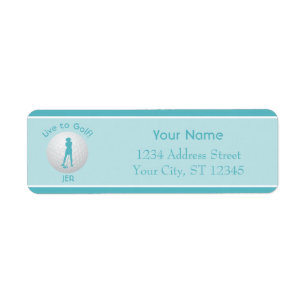 Golf Quote Ball Lady Golfer Initials Teal Green Label