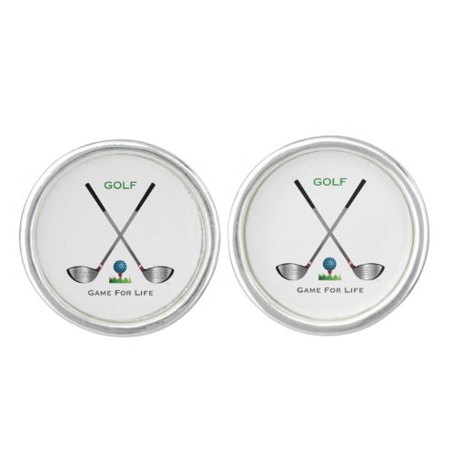 Golf Quote Golf Clubs Art Unique Cufflinks