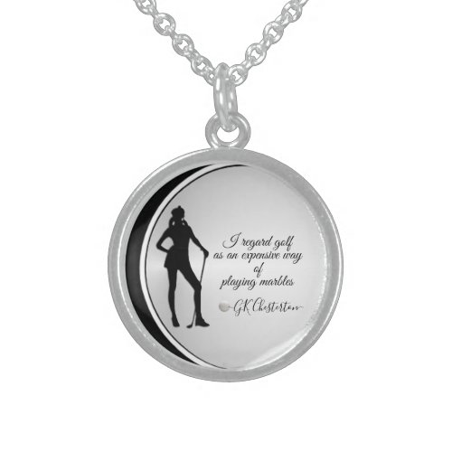 Golf Quote Locket Sterling Silver Necklace