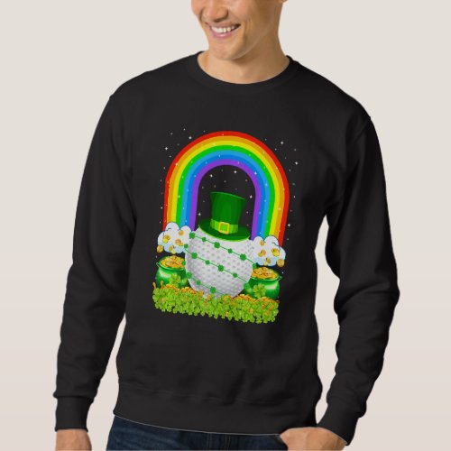 Golf  Rainbow Leprechaun Golf St Patricks Day Sweatshirt