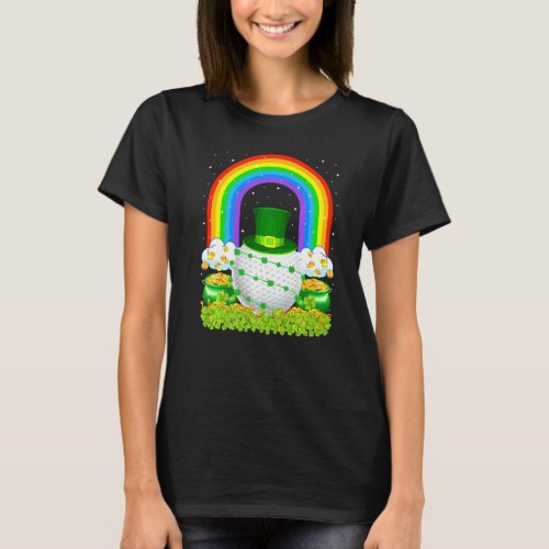 Golf  Rainbow Leprechaun Golf St Patricks Day T_Shirt