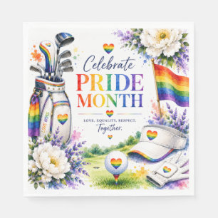 Golf Rainbow on the Fairway Pride Golf Celebration Napkins