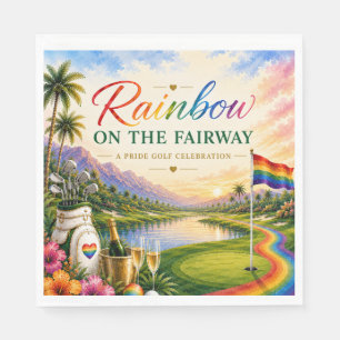 Golf Rainbow on the Fairway Pride Golf Celebration Napkins