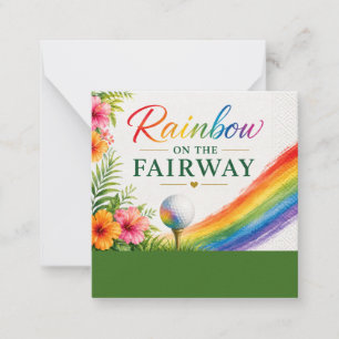 Golf Rainbow on the Fairway Pride Golf Celebration Note Card
