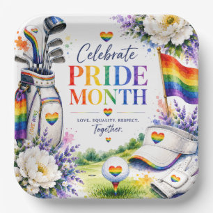 Golf Rainbow on the Fairway Pride Golf Celebration Paper Plates