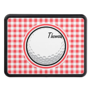 Golf; Red and White Gingham Hitch Cover