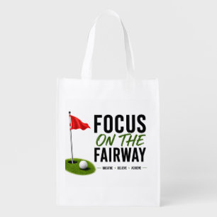Golf red flag golf daily life grocery bag