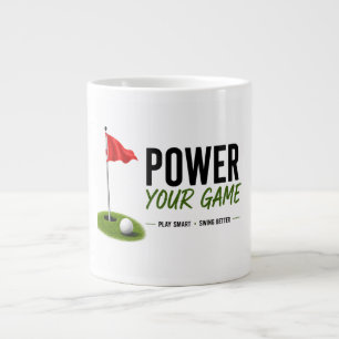 Golf Red Flag Golf Lifestyle Typography Design Giant Coffee Mug