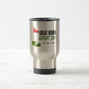 Golf Red Flag Golf Lifestyle Typography Design Travel Mug