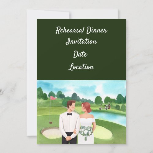 Golf rehearsal Wedding Dinner Invitation 