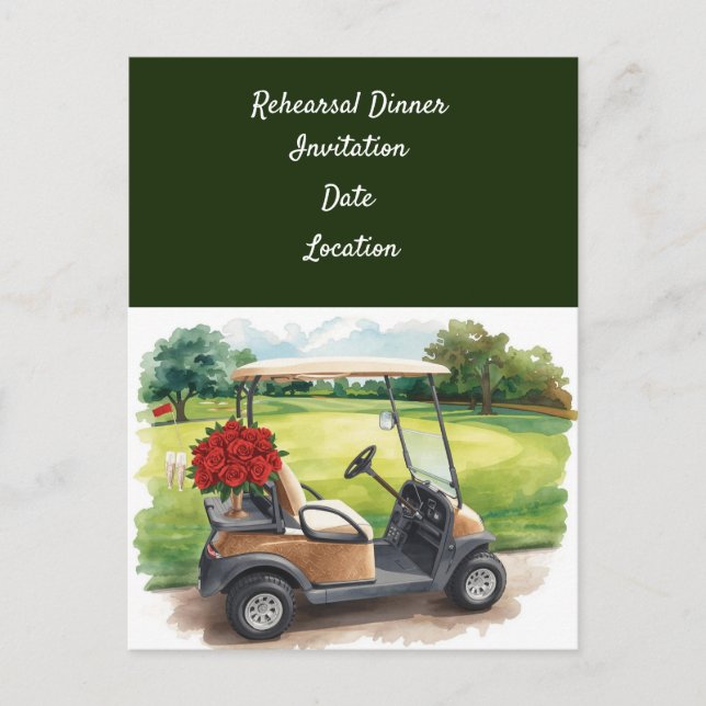 Golf rehearsal Wedding Dinner Invitation   Postcard (Front)