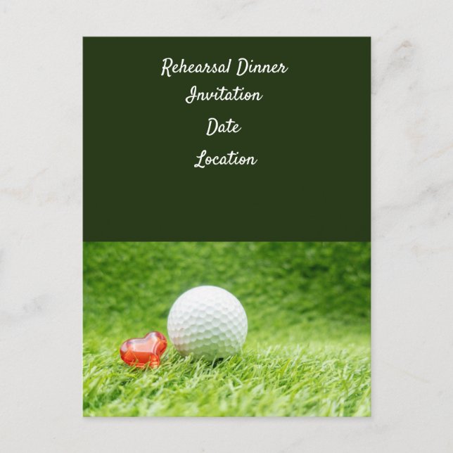 Golf rehearsal Wedding Dinner Invitation   Postcard (Front)